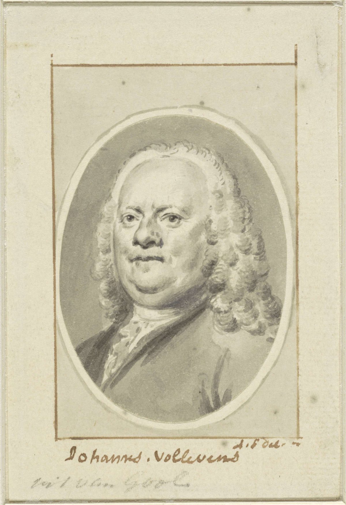 Portrait of Johannes Vollevens (II), Aert Schouman, 1720 - 1792