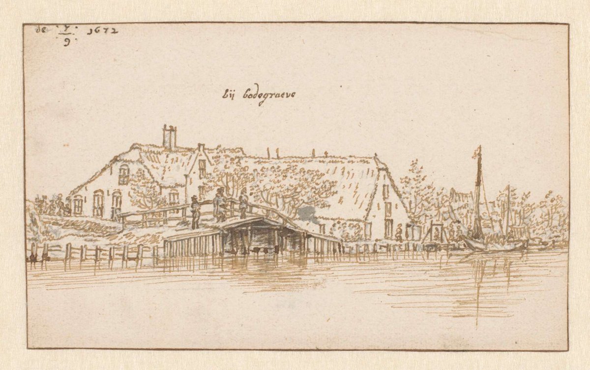 Riverbank near Bodegraven, Barend Klotz, 1672