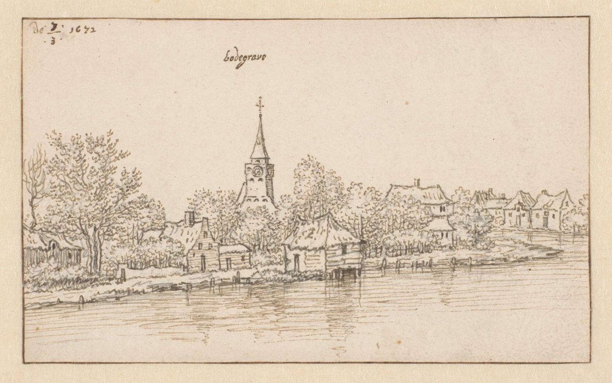 Riverbank near Bodegraven, Barend Klotz, 1672