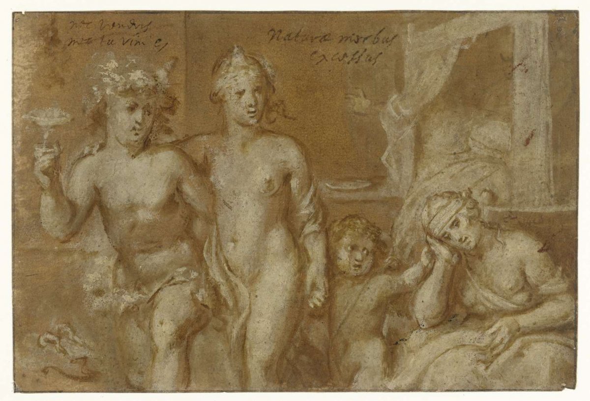 Consequences of dealing with Bacchus and Venus, Otto van Veen, 1566 - 1629