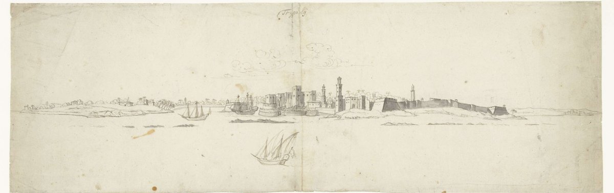 View of the city of Tripoli, Adriaen Matham, 1600 - 1699
