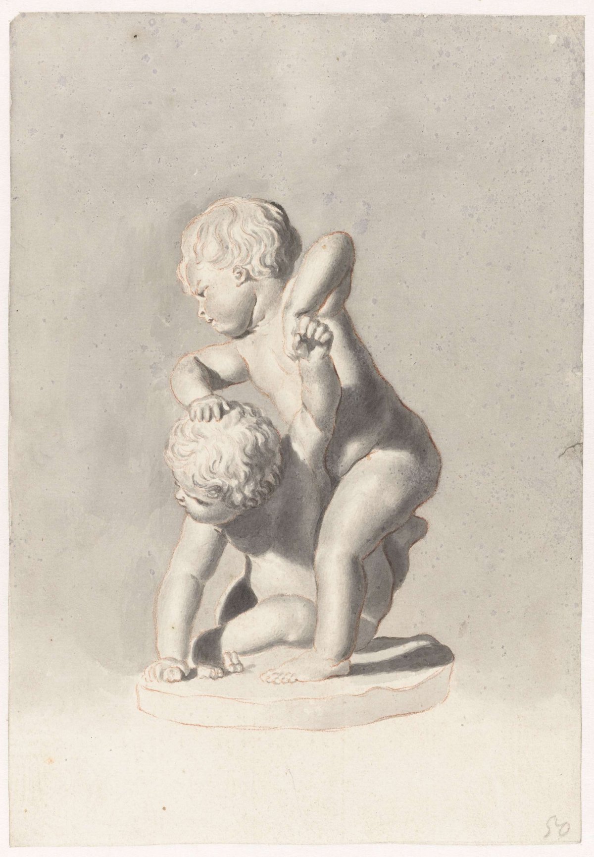 Two fighting children, Jan de Bisschop, 1648 - 1671