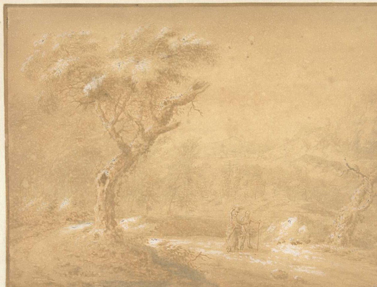 Landscape with two figures, anonymous, 1700 - 1800