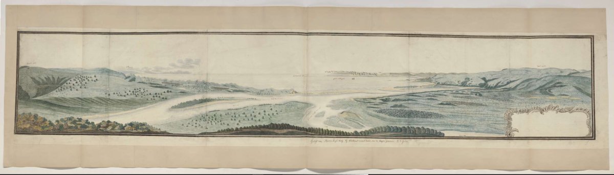 Panorama of Plettenberg Bay, seen from an elevation at the mouth of the Keurbooms River, Robert Jacob Gordon, 1778