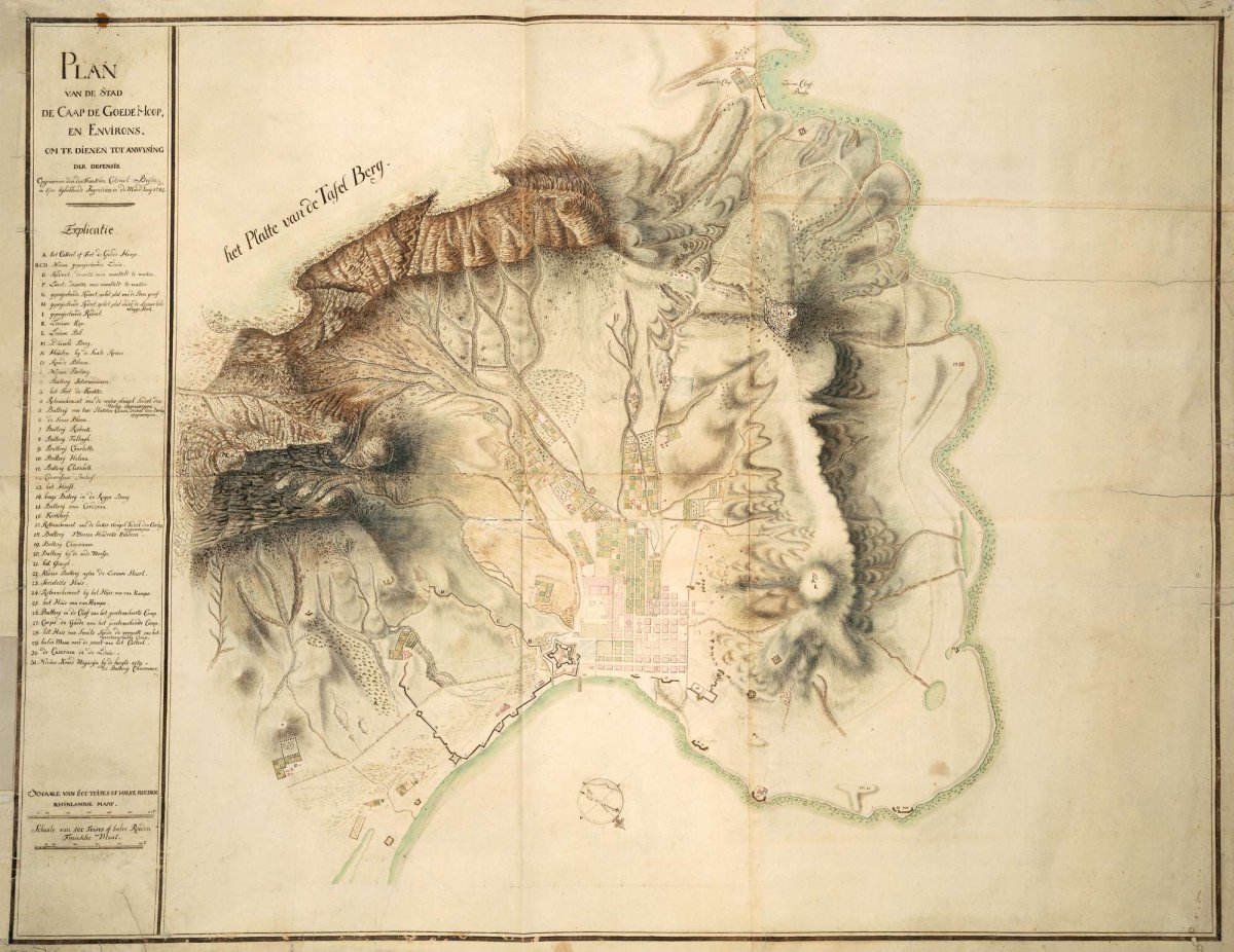 Map of Cape Town and environs, Robert Jacob Gordon, 1782