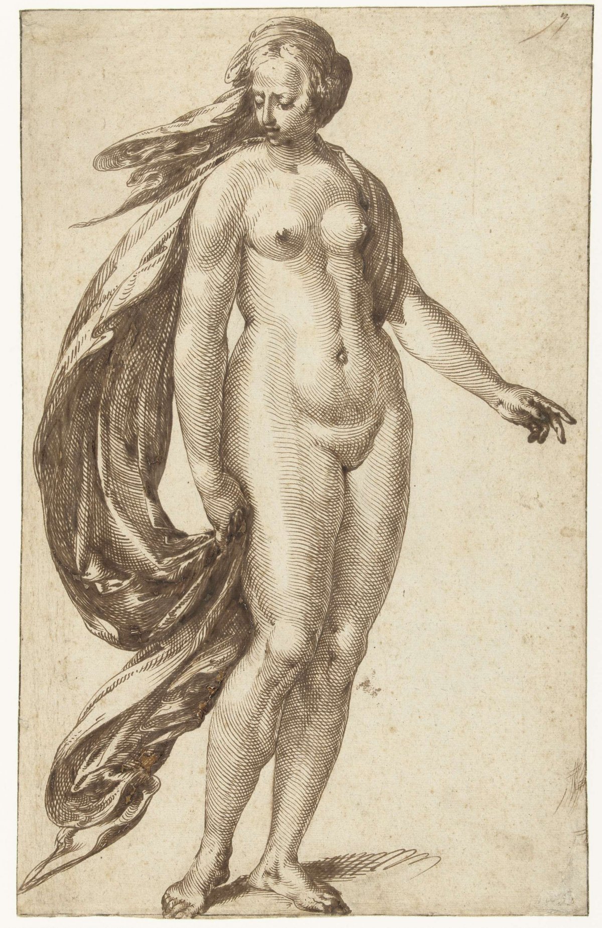 Standing Female Nude, Jacques de Gheyn (II), 1575 - 1679