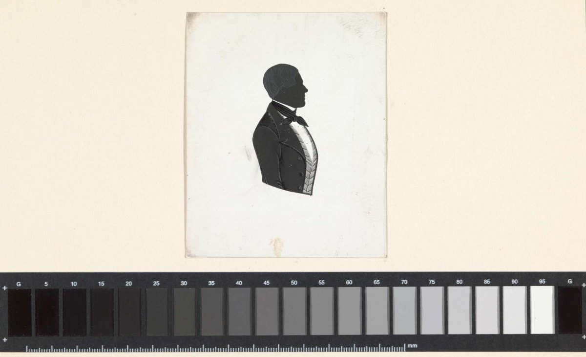 Silhouette of a man, looking to the right, anonymous, c. 1700 - c. 1800