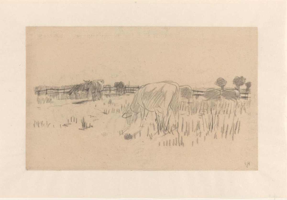 Grazende koeien, Anton Mauve, 1848 - 1888
