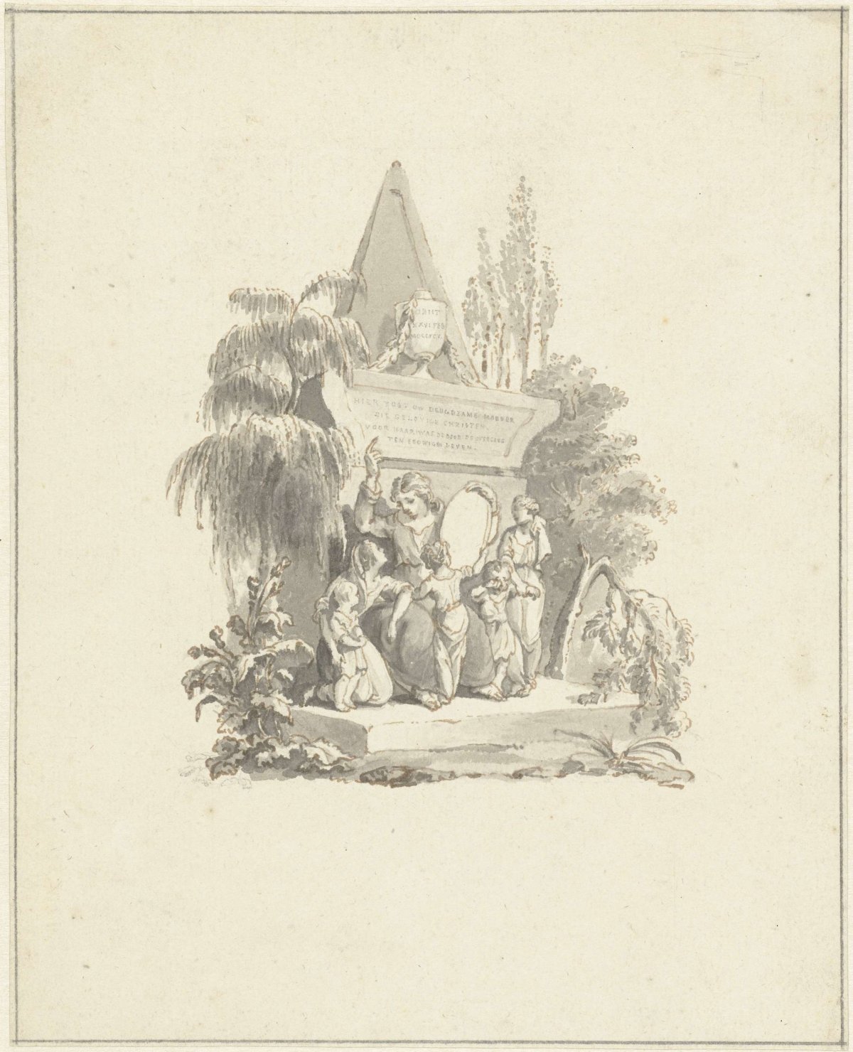 Funeral monument for a deceased woman, Reinier Vinkeles (I), 1795