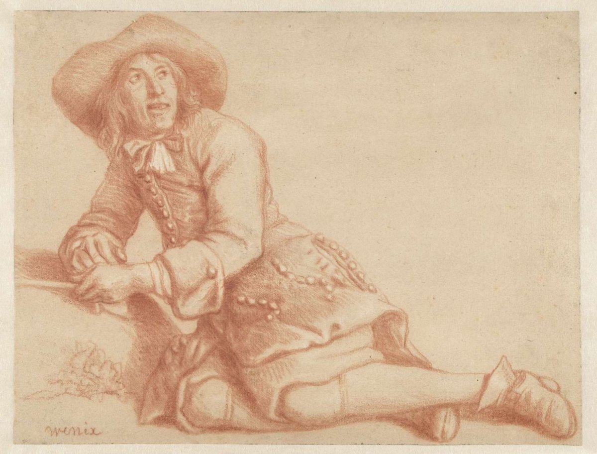 Liggende man, Jan Weenix, 1631 - 1719