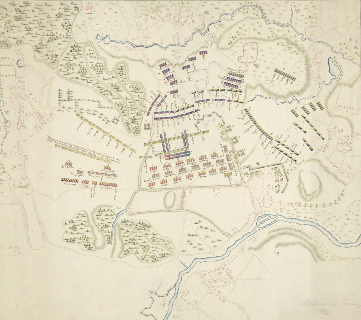 Battle orders at the battle of Fontenoy, 1745, anonymous, 1745