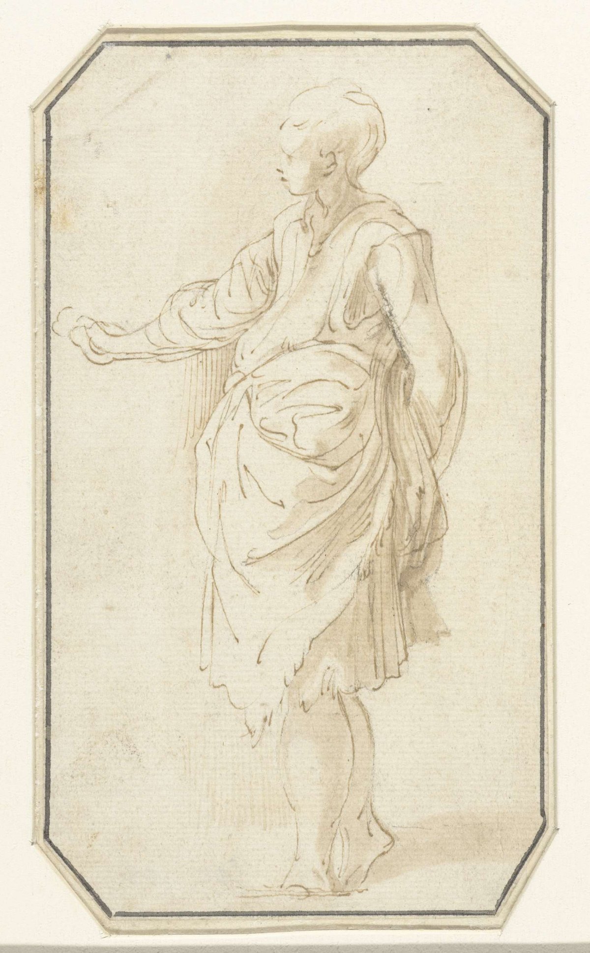 Standing woman, facing left, anonymous, 1523 - 1620
