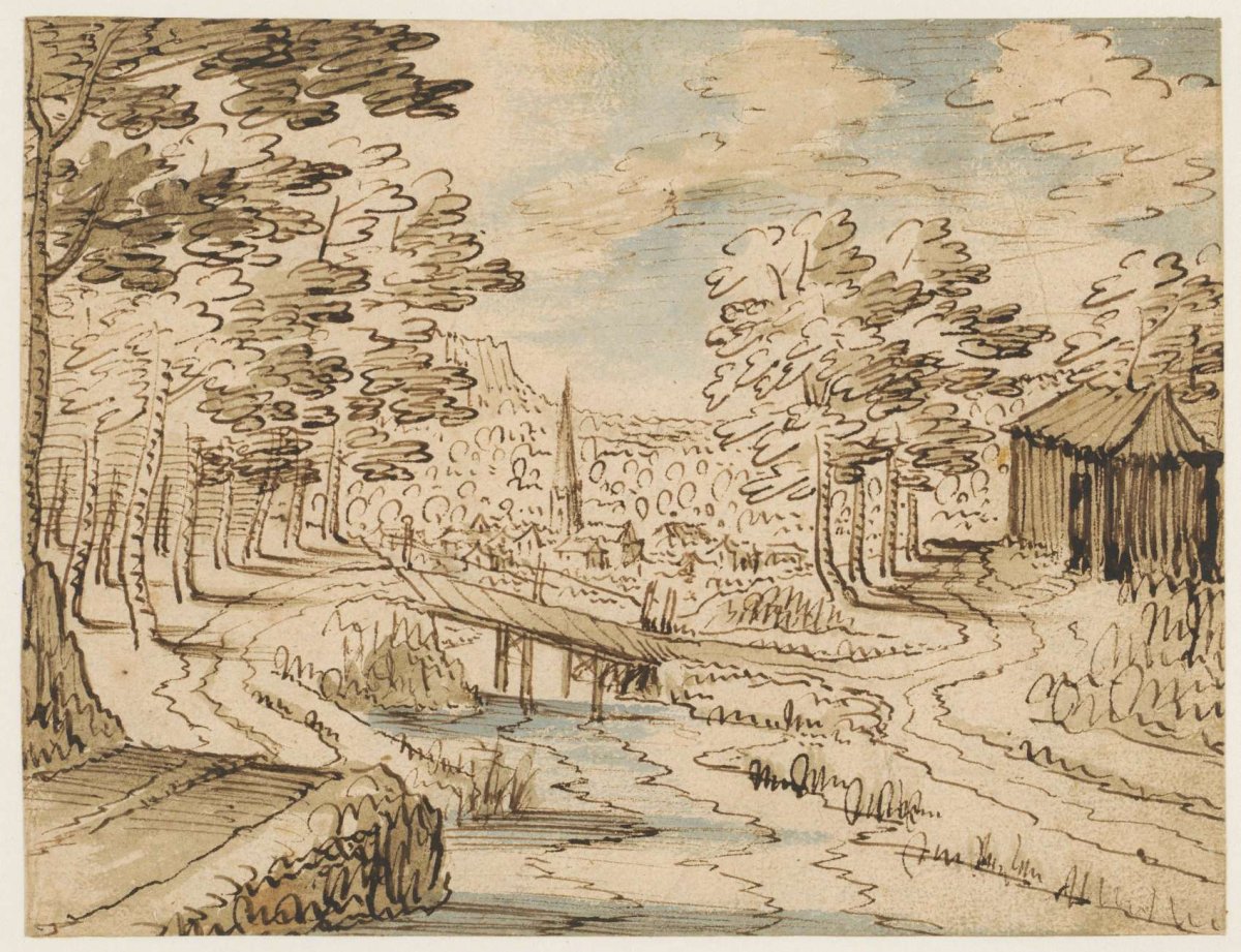Landscape with bridge, Tobias Verhaecht, 1610 - 1650