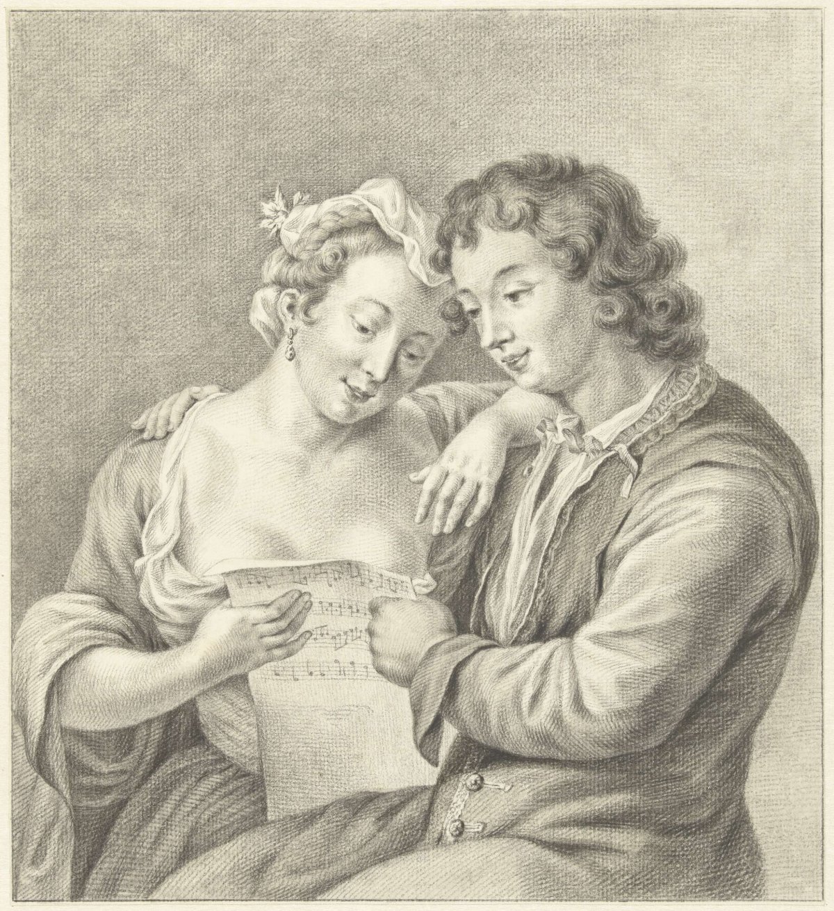 Singing couple, Abraham Delfos, 1741 - 1820