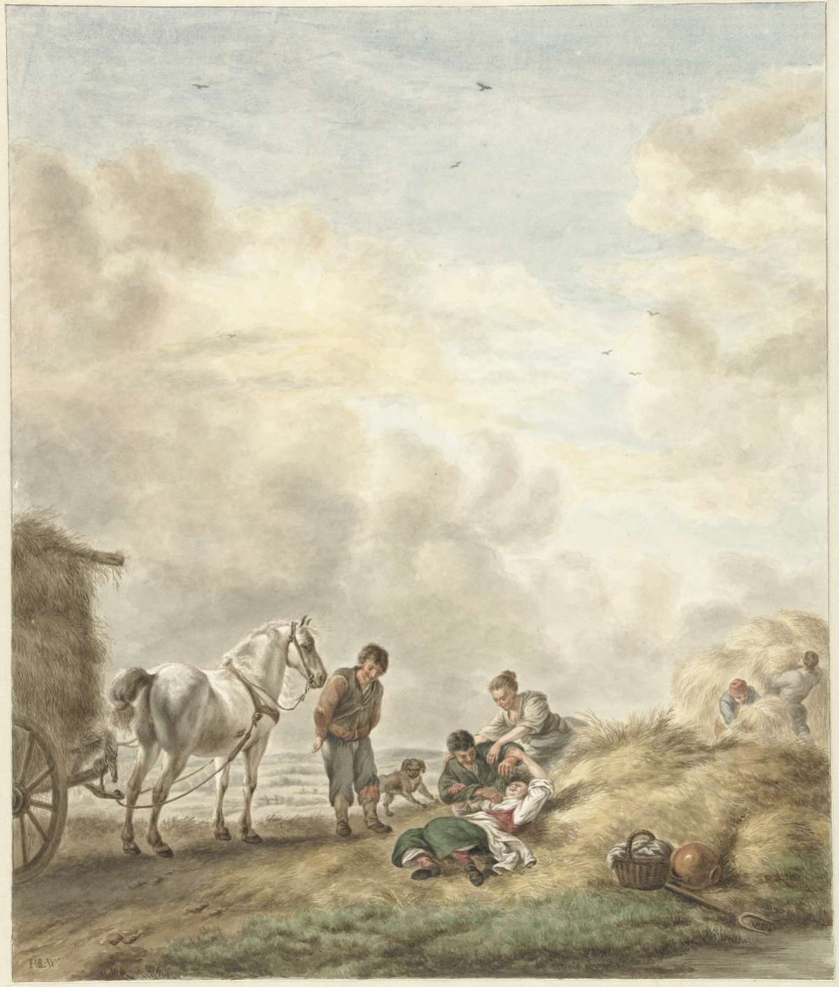 Oogstscène, Abraham Delfos, 1795