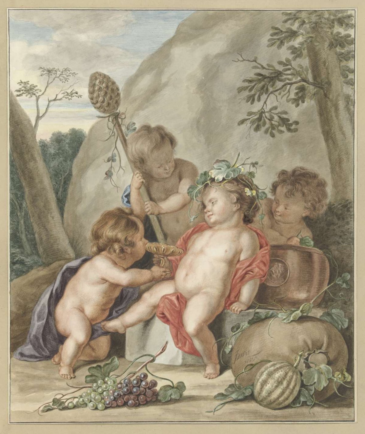 Kinderbacchanaal, Abraham Delfos, 1751