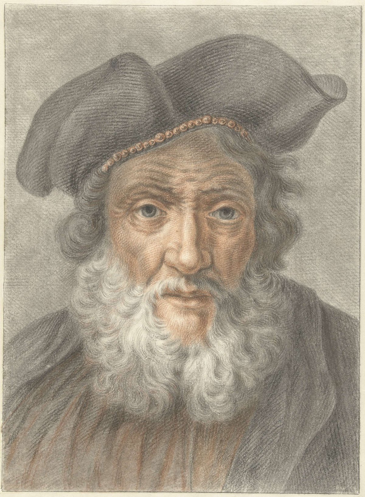 Old man with hat, Abraham Delfos, 1741 - 1820