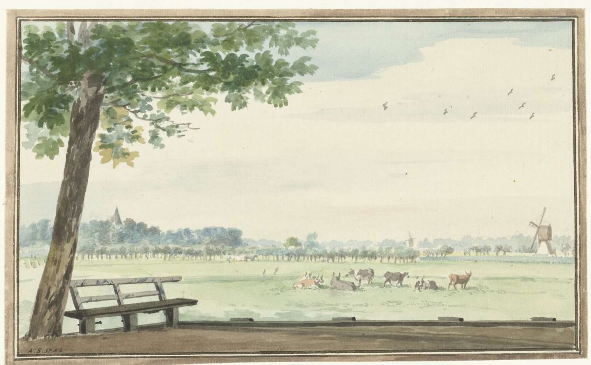 The Hamlet, De Lindt, in the Zwijndrechtse Waard near Meerdervoort, Aert Schouman, 1742