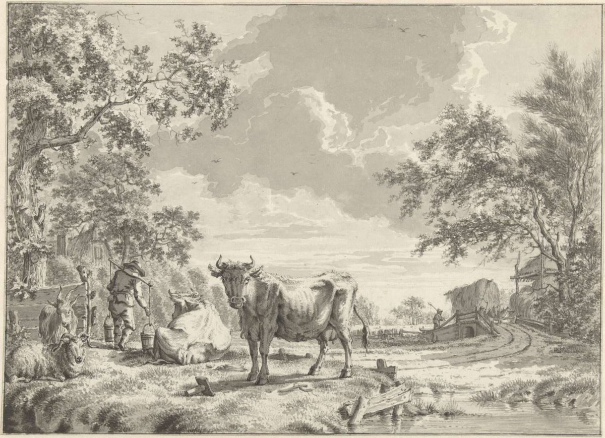 Landscape with cattle, Johannes Jelgerhuis, 1787