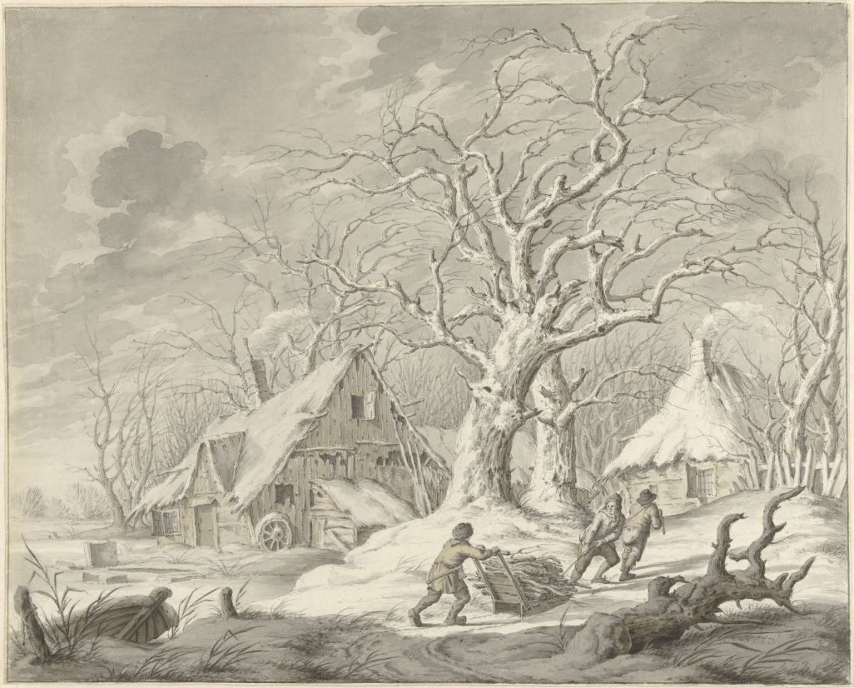 Winterlandschap, Johannes Jelgerhuis, 1780 - 1836