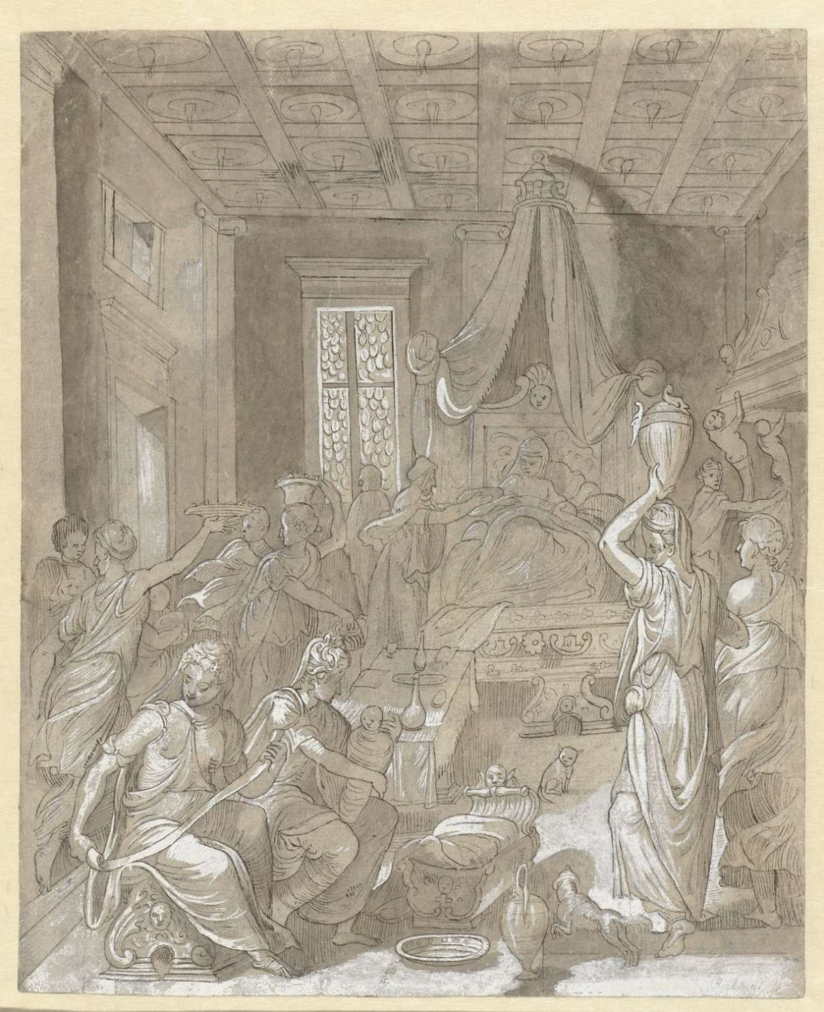 Birth of the Virgin, anonymous, 1673