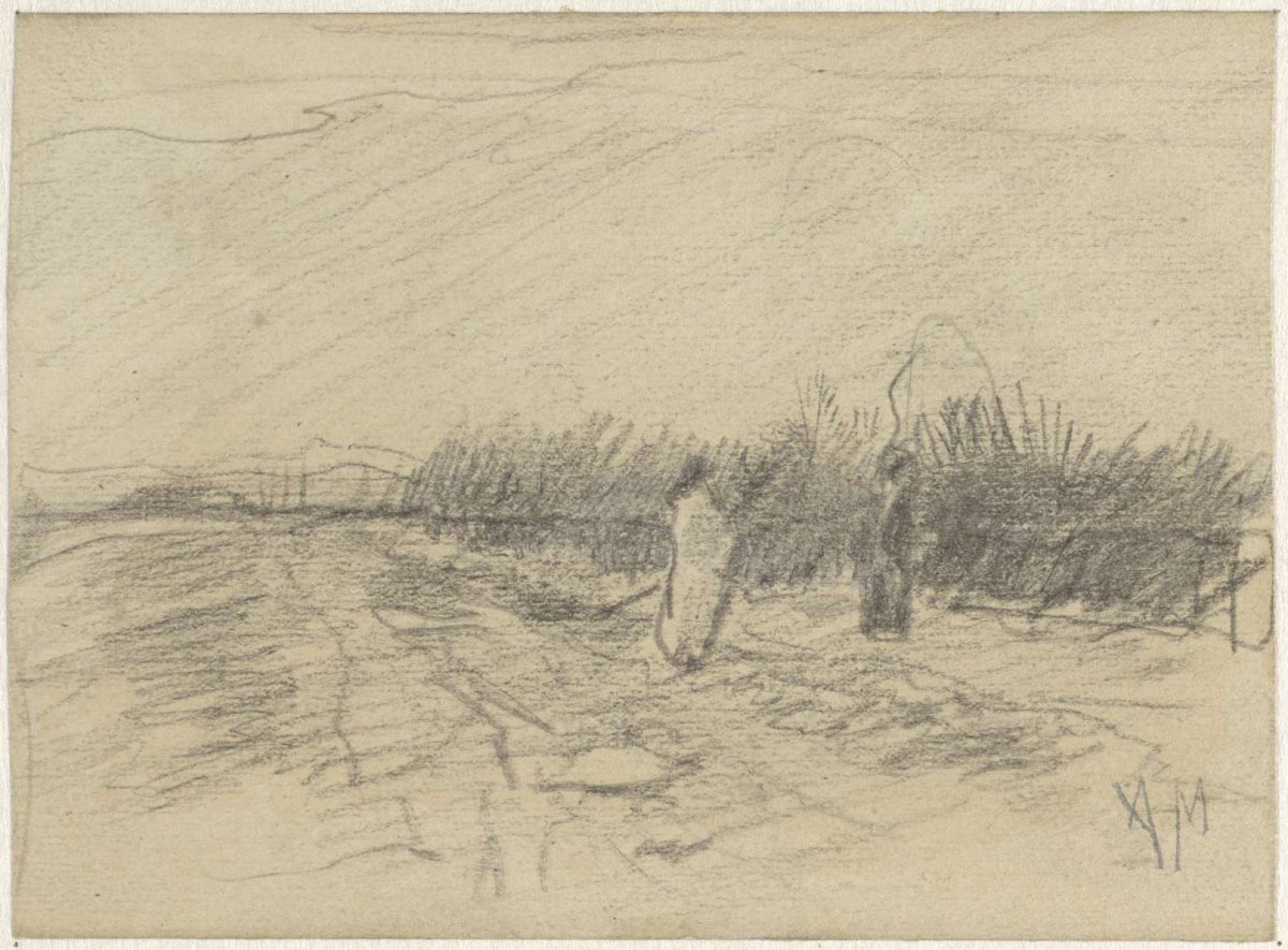 Landscape with two figures, Anton Mauve, 1848 - 1888