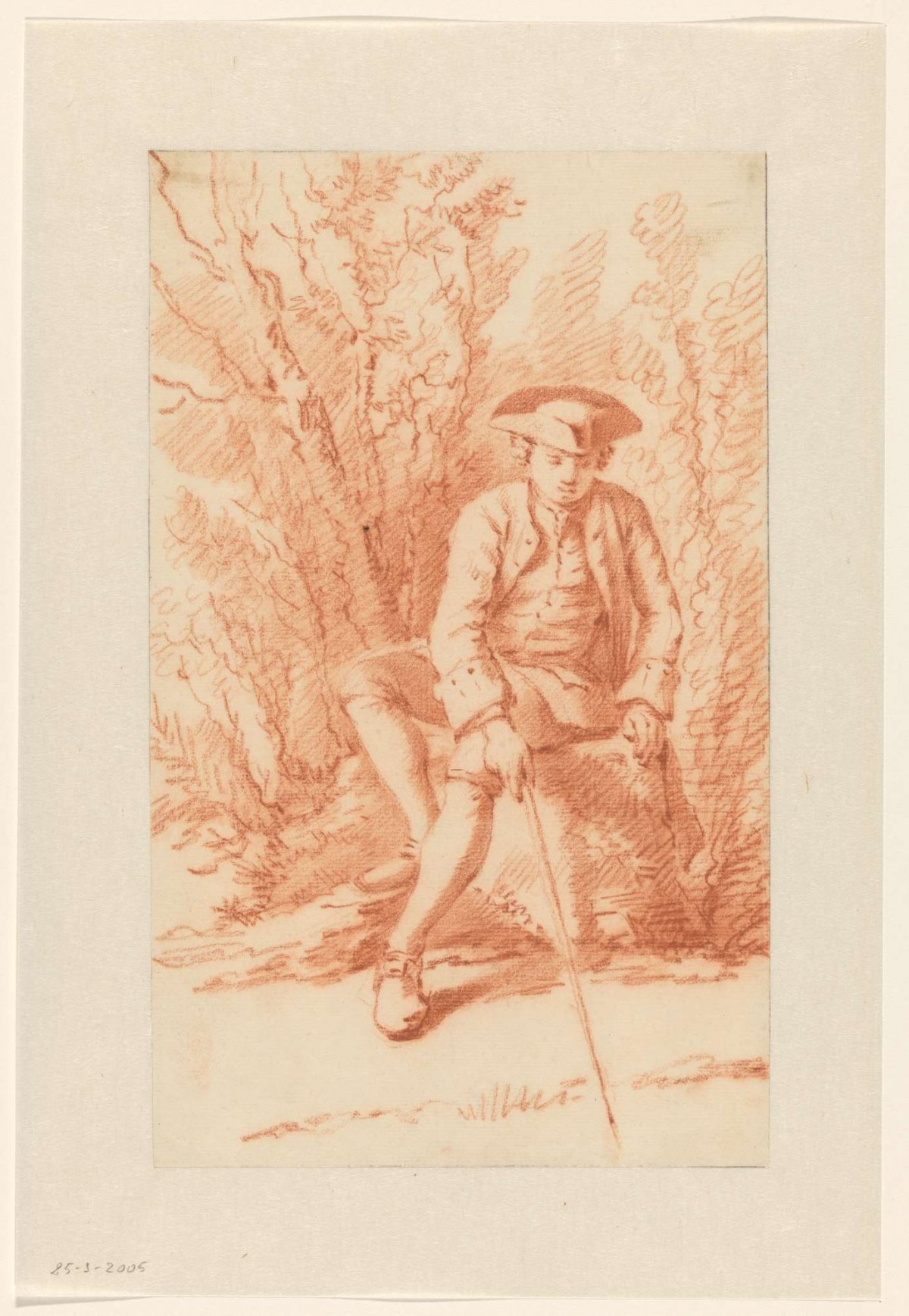 Seated angler, anonymous, 1700 - 1800