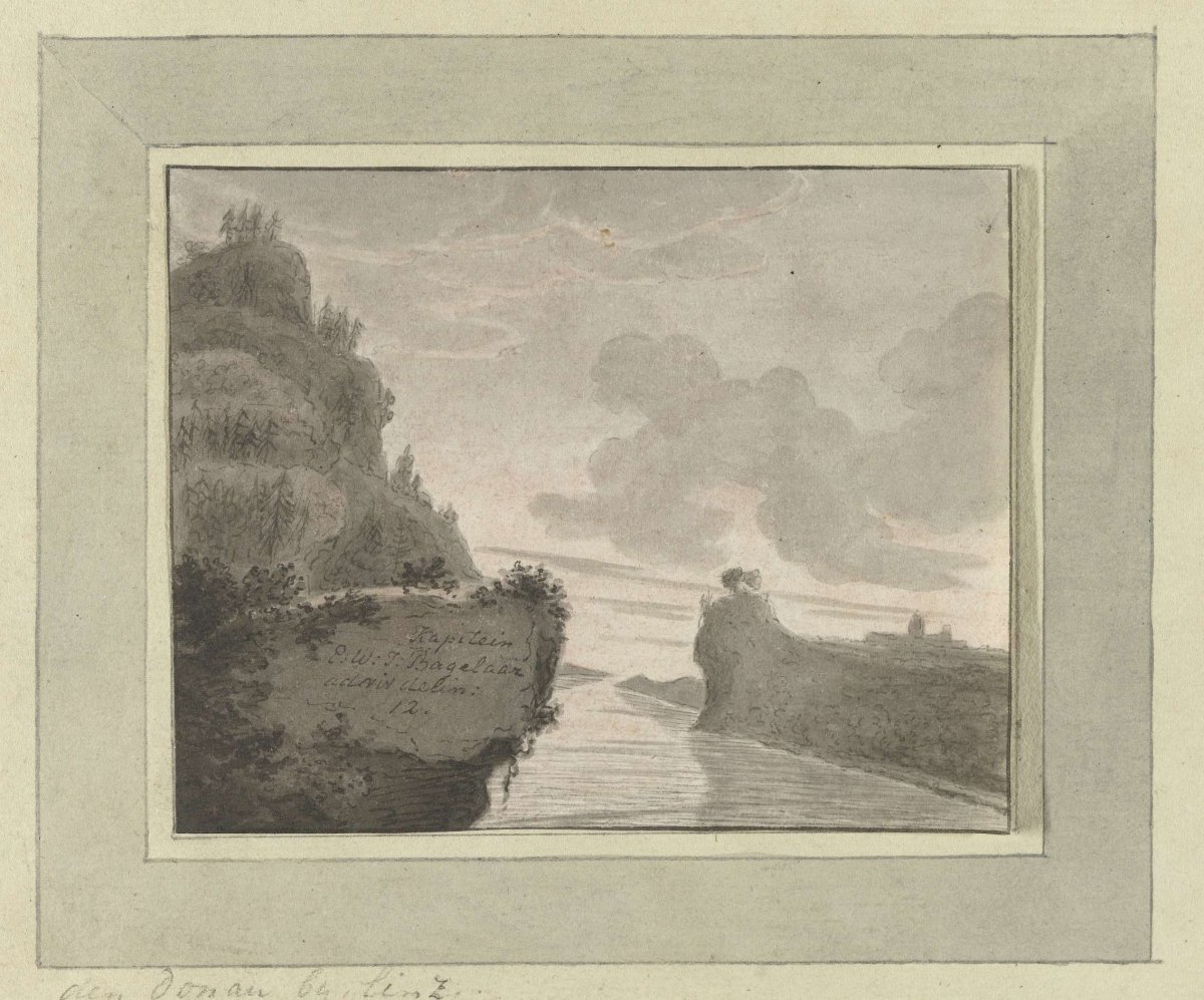 The Danube near Linz, Ernst Willem Jan Bagelaar, 1800