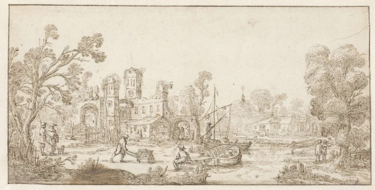 Landscape with ruins, Jan van de Velde (II), 1603 - 1641