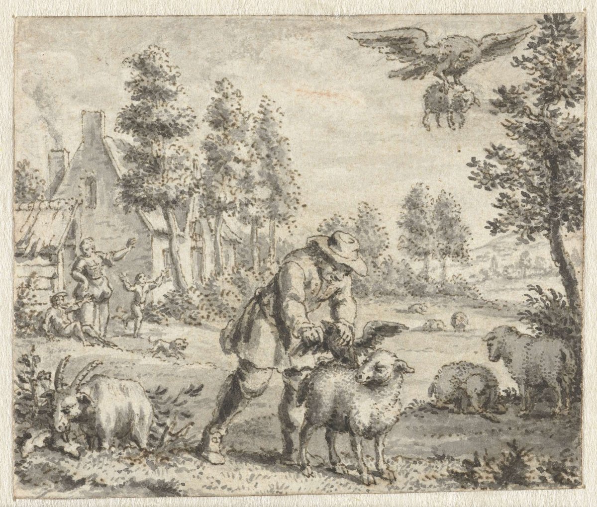 Raven seeking to imitate the eagle, anonymous, 1668 - 1740