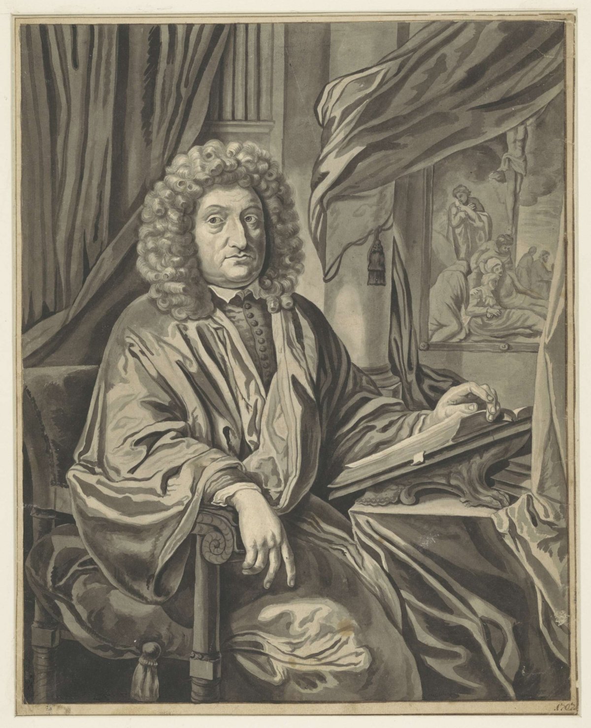 Portrait of Johannes Roos, anonymous, 1707