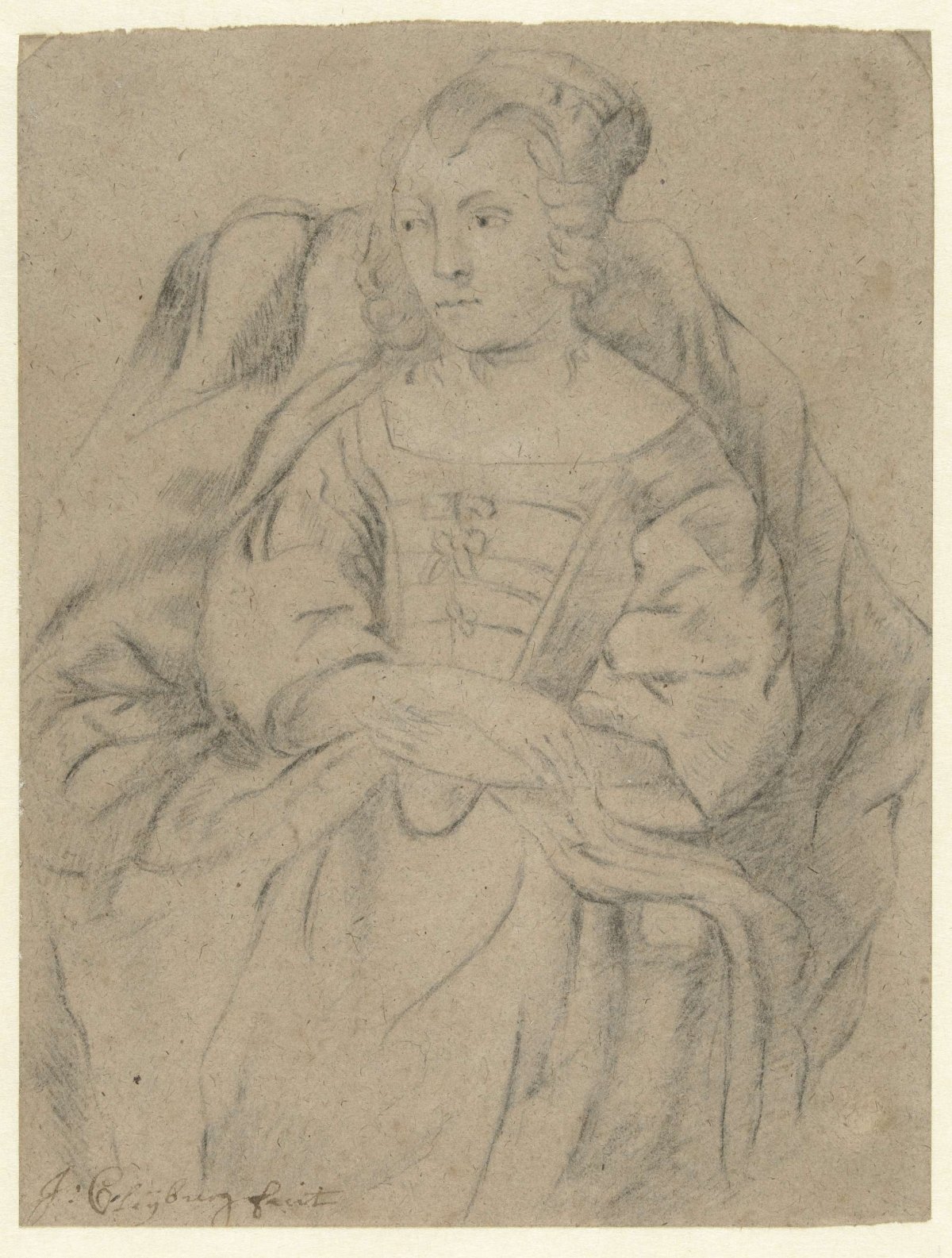 Vrouwenportret, Joh. Cleyburg, 1650 - 1670