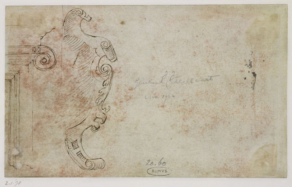 Portion of frame and half cartouche, Maarten van Heemskerck, 1532 - 1536