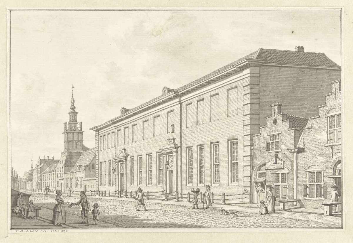 The Dolhuis, Gasthuis and Oudevrouwenhuis in Rotterdam, Jan Bulthuis, 1790