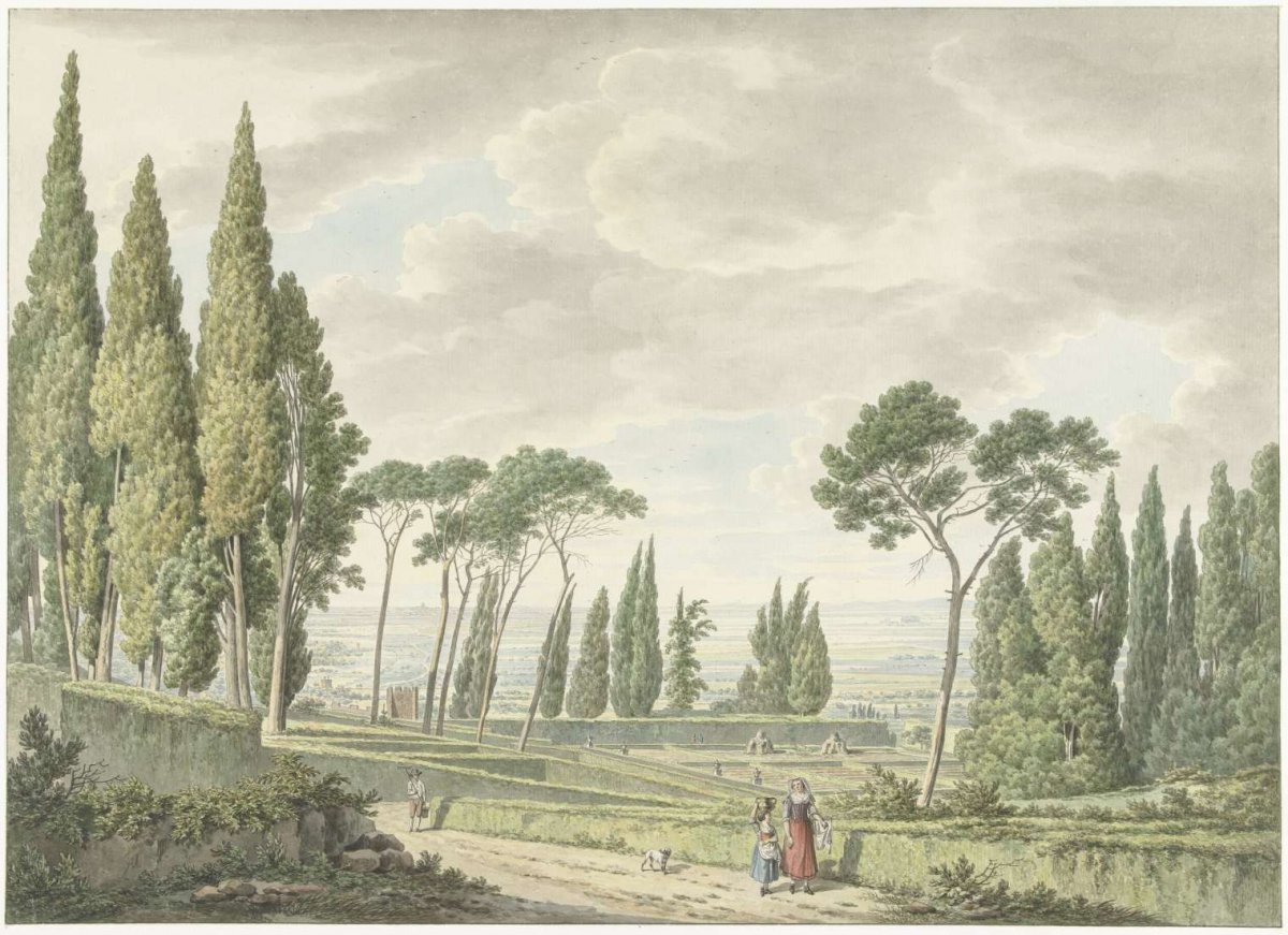 View of the terraces of the Villa d’Este in Tivoli, Daniël Dupré, 1791