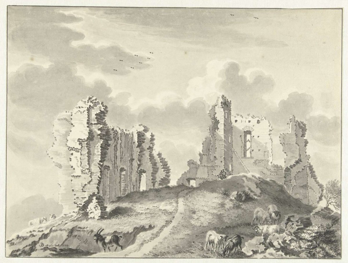 Remains of the castle Kranendonk, Jan de Beijer, 1738 - 1739
