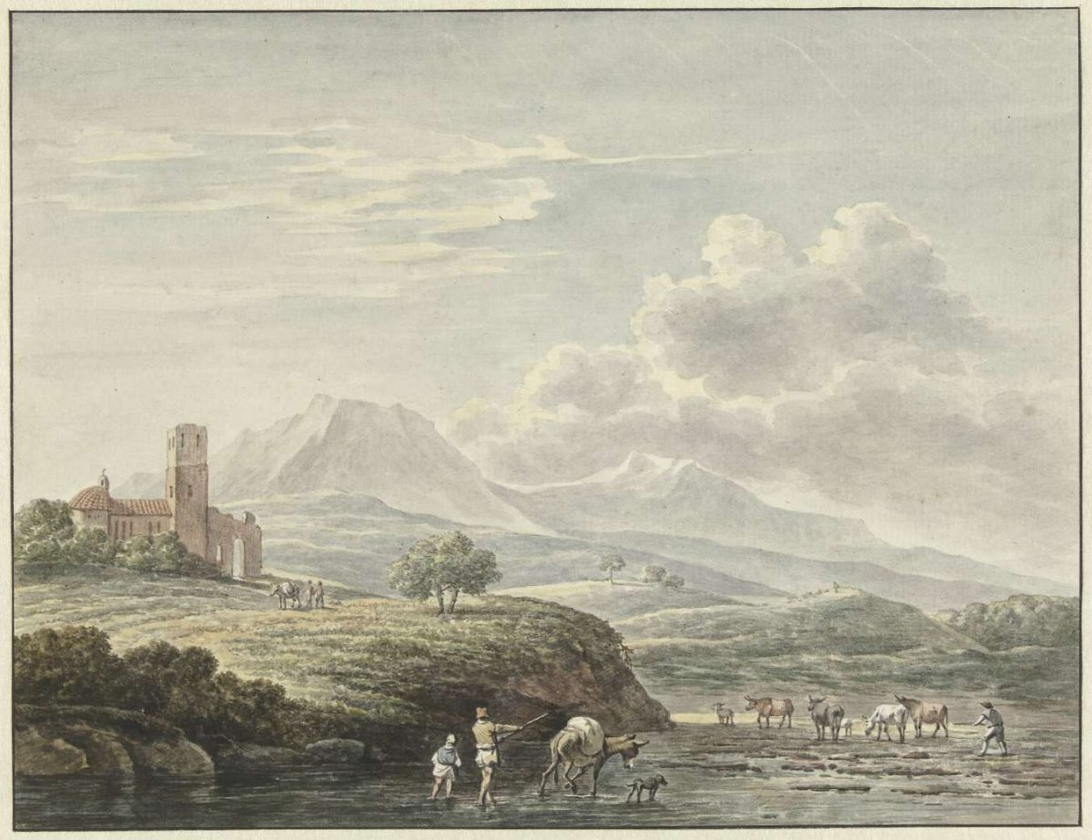 Italian landscape, Daniël Dupré, 1761 - 1800