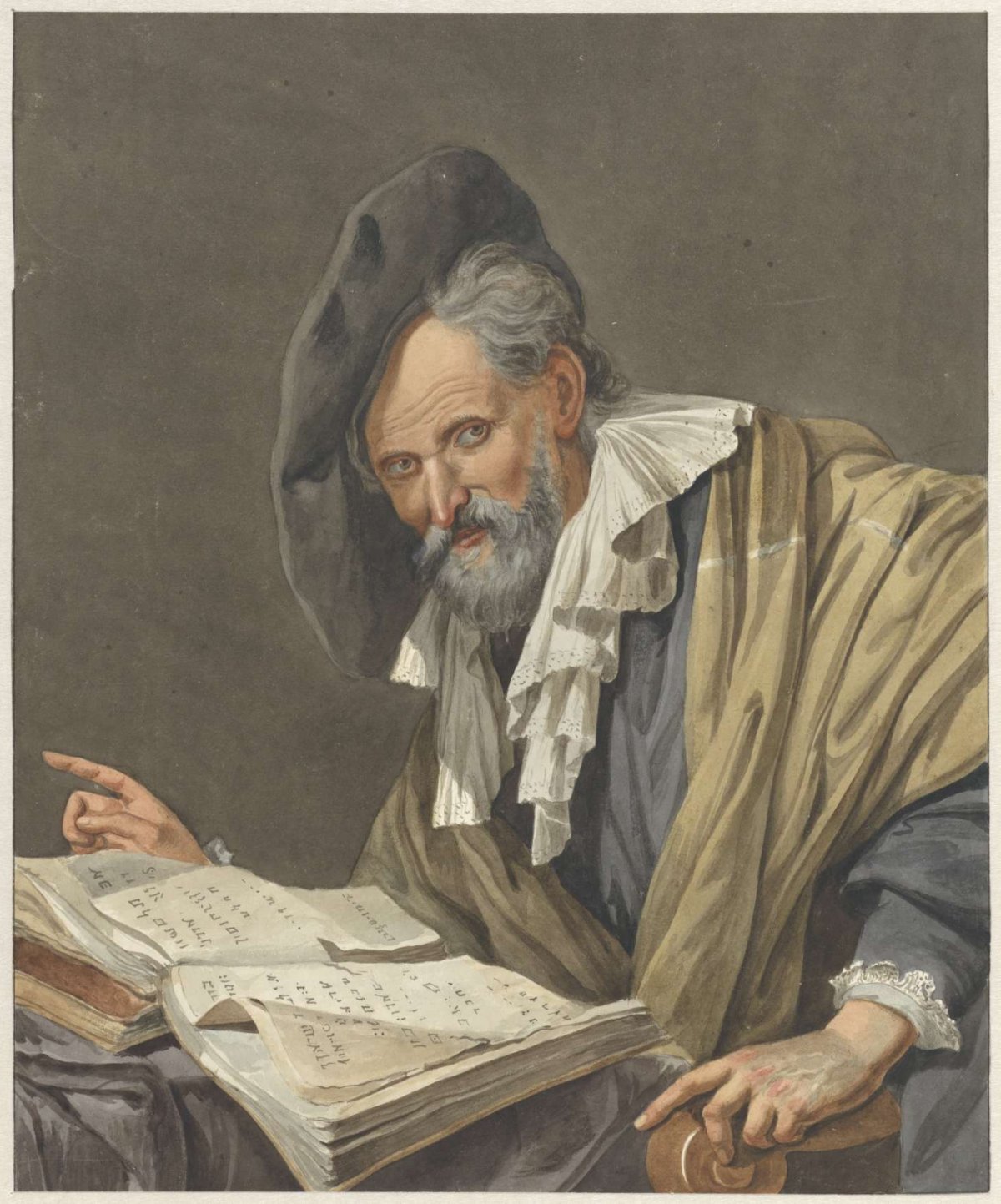 Man with beret and a book, R.M. Pruysenaar, 1798