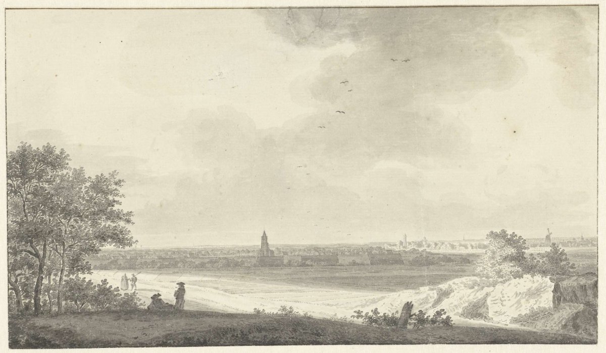 View of Laren from the moors, Pieter Jan van Liender, 1752