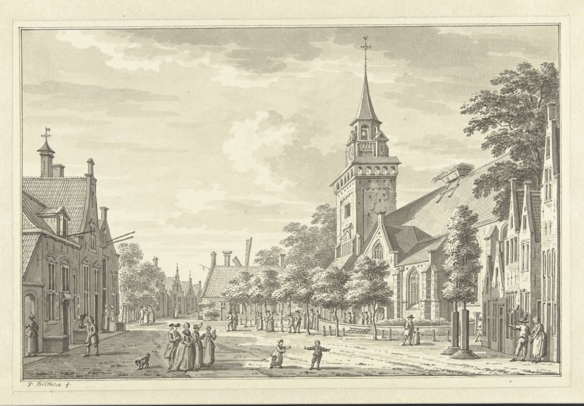 Gezicht te Bodegraven, Jan Bulthuis, 1760 - 1801
