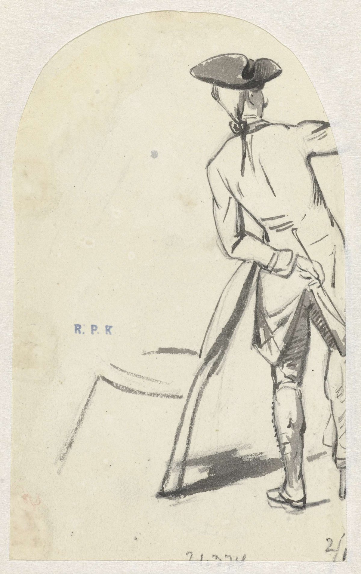 Standing young man, seen from behind (Ferdinand Huyck?)., David Bles, 1852