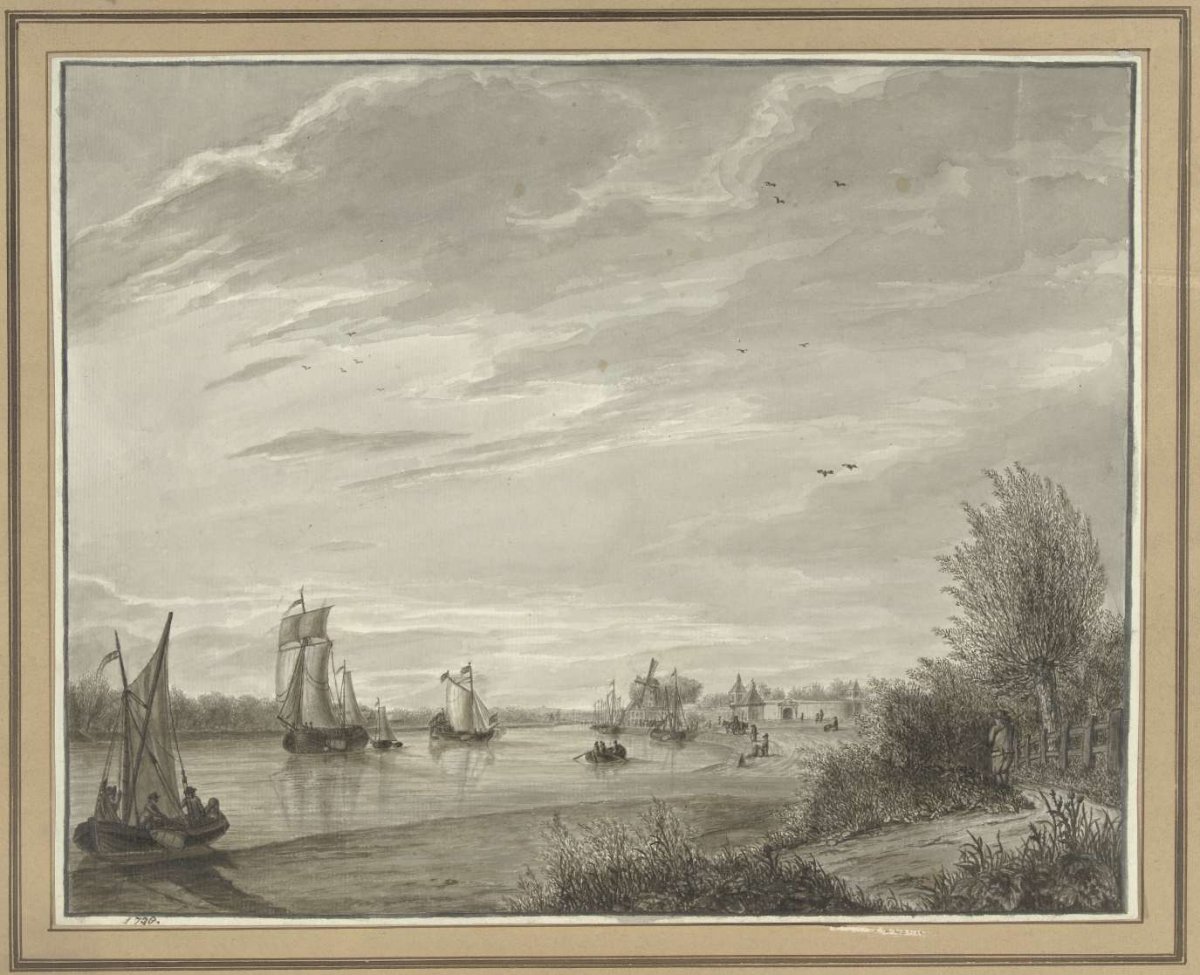 View of the Rhine near Arnhem, anonymous, 1798