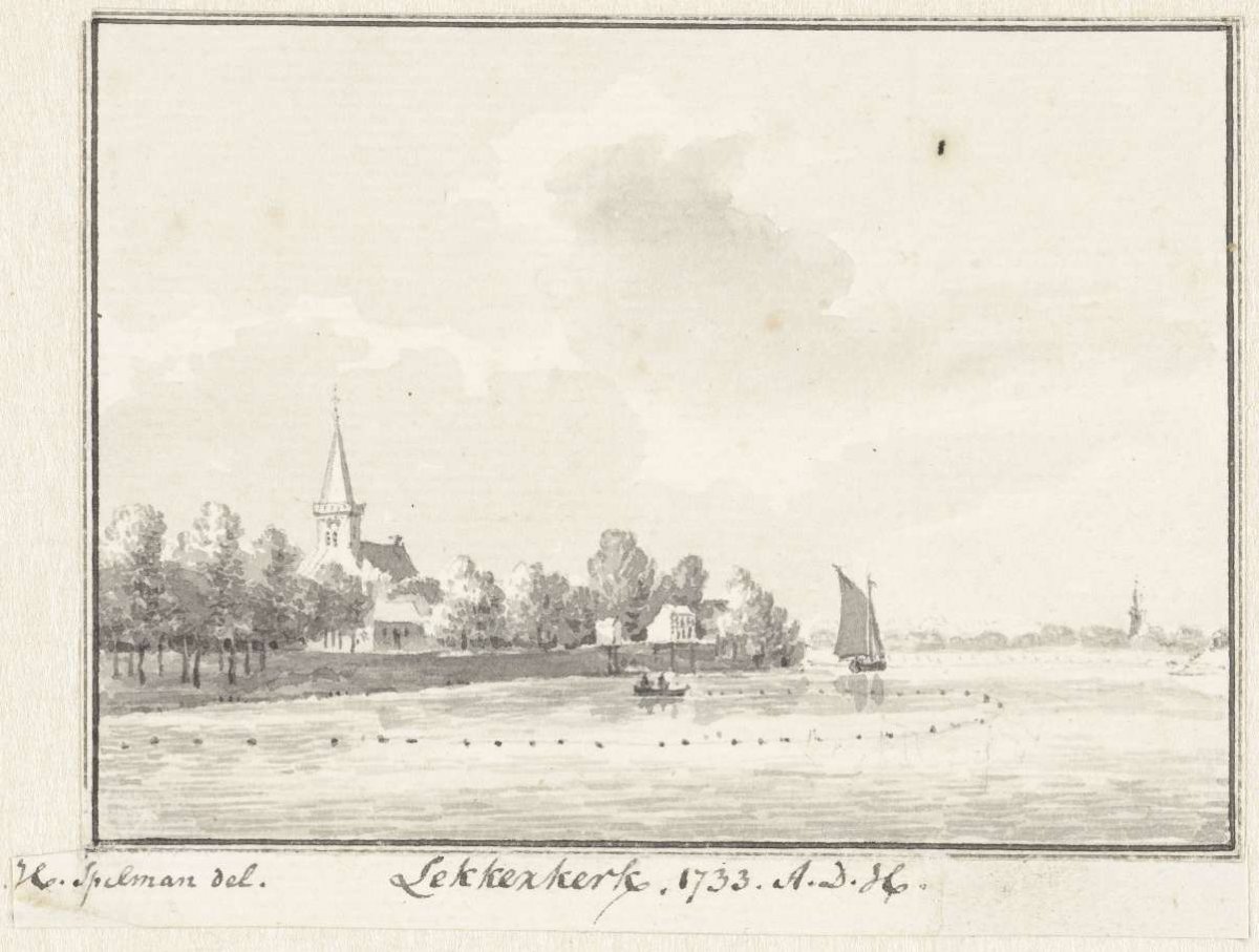 The village of Lekkerkerk aan de Lek, Hendrik Spilman, 1733 - 1784