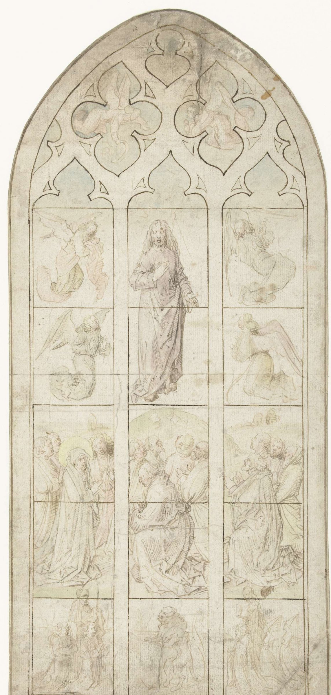 Vidimus for a stained glass window depicting the Ascension of Christ, anonymous, after 1480 - c. 1490
