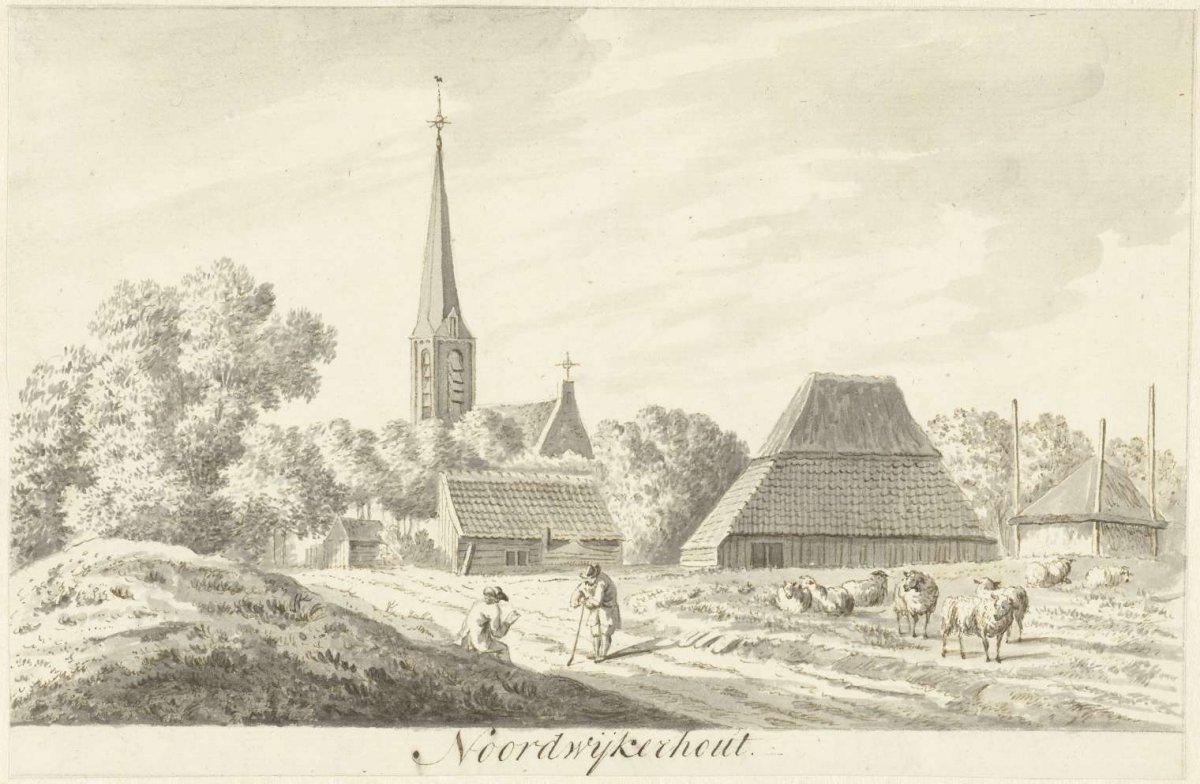 View of the village of Noordwijkerhout, Hendrik Tavenier, 1786