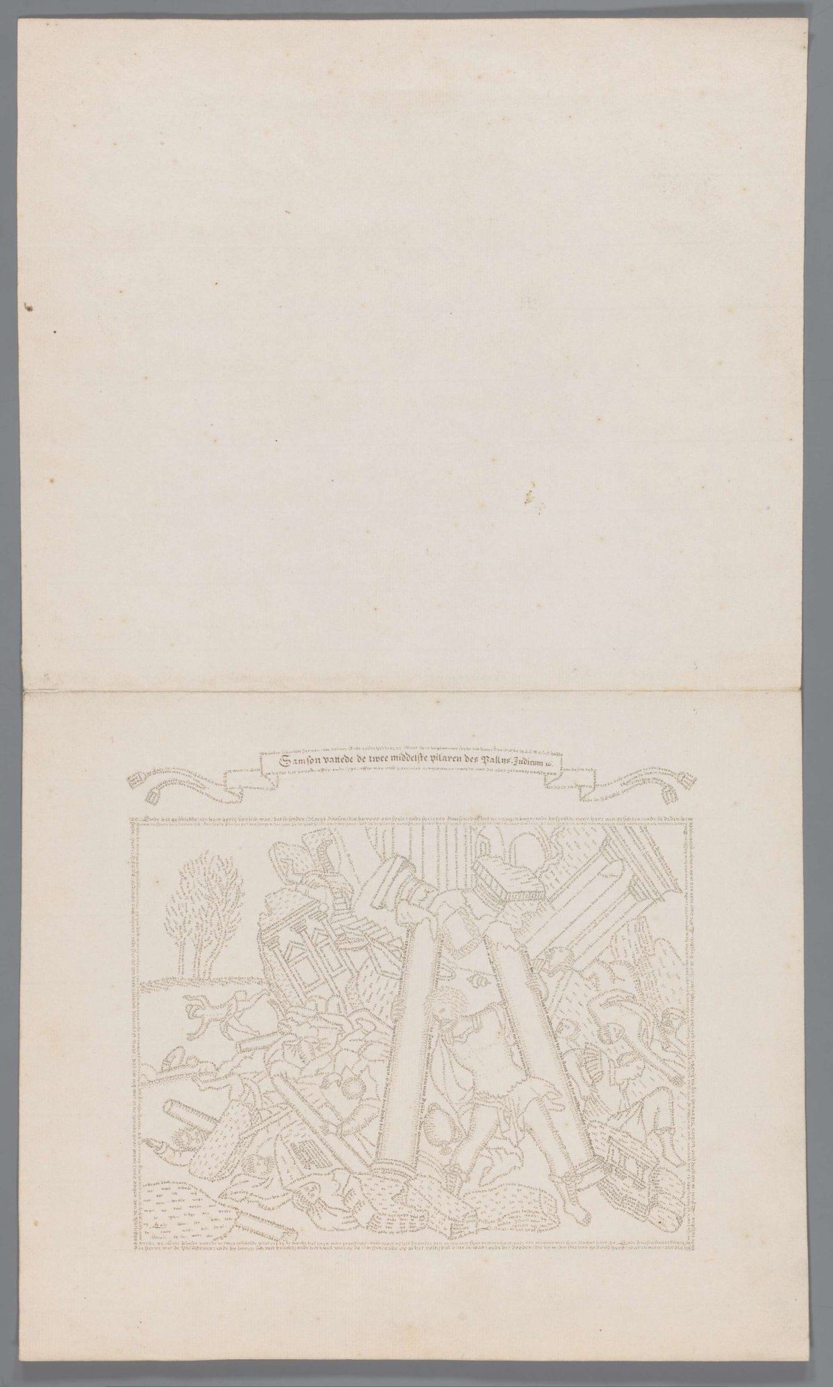 Samson destroys the temple of Dagon, anonymous, 1700 - 1799
