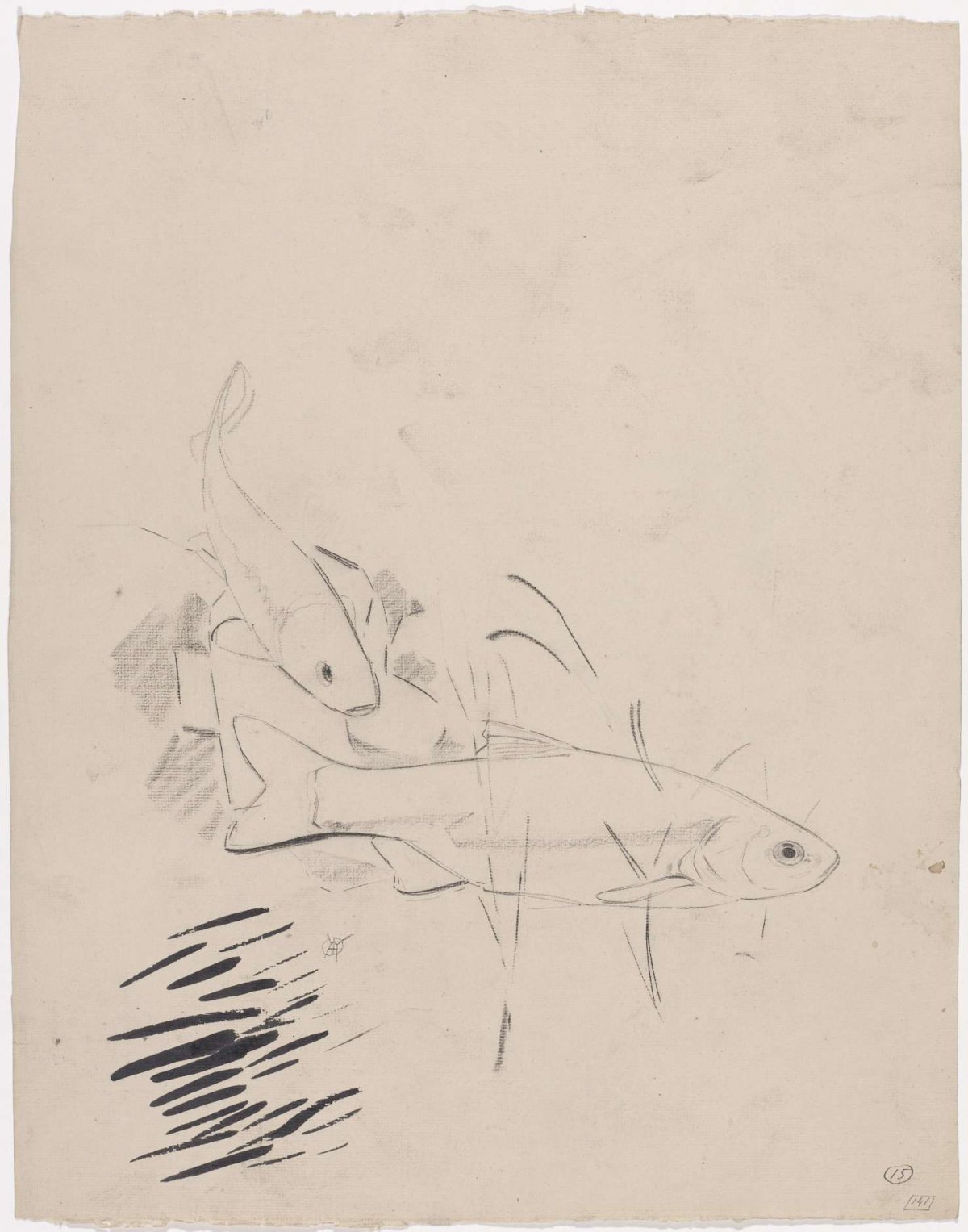 Sketch sheet with studies of two gold winds, Gerrit Willem Dijsselhof, 1876 - 1924