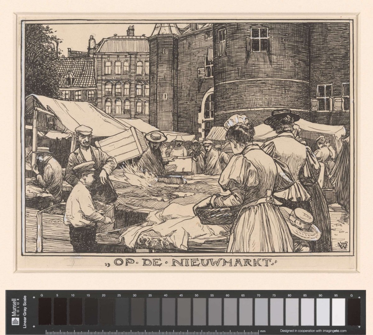 On the Nieuwmarkt in Amsterdam, Willem Wenckebach, 1870 - 1926