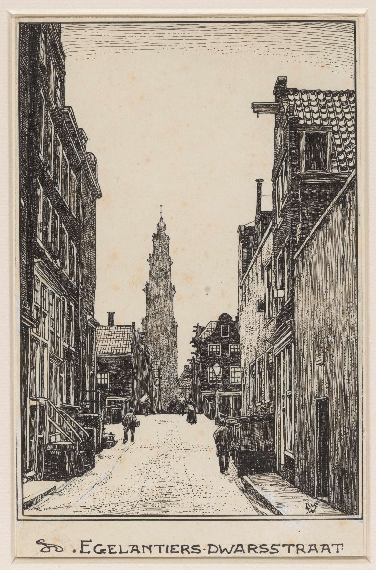 The Egelantiers Dwarsstraat in Amsterdam, Willem Wenckebach, 1870 - 1926