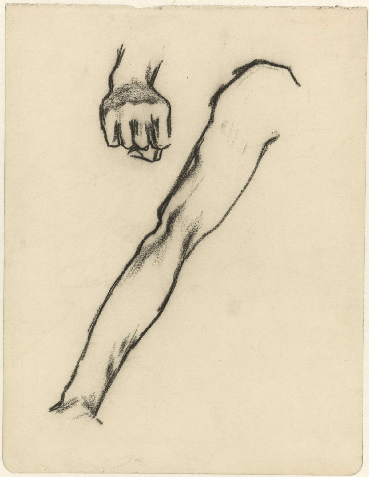 Studieblad met arm en hand, Jan Toorop, c. 1868 - c. 1928
